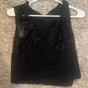 black crop top with lace